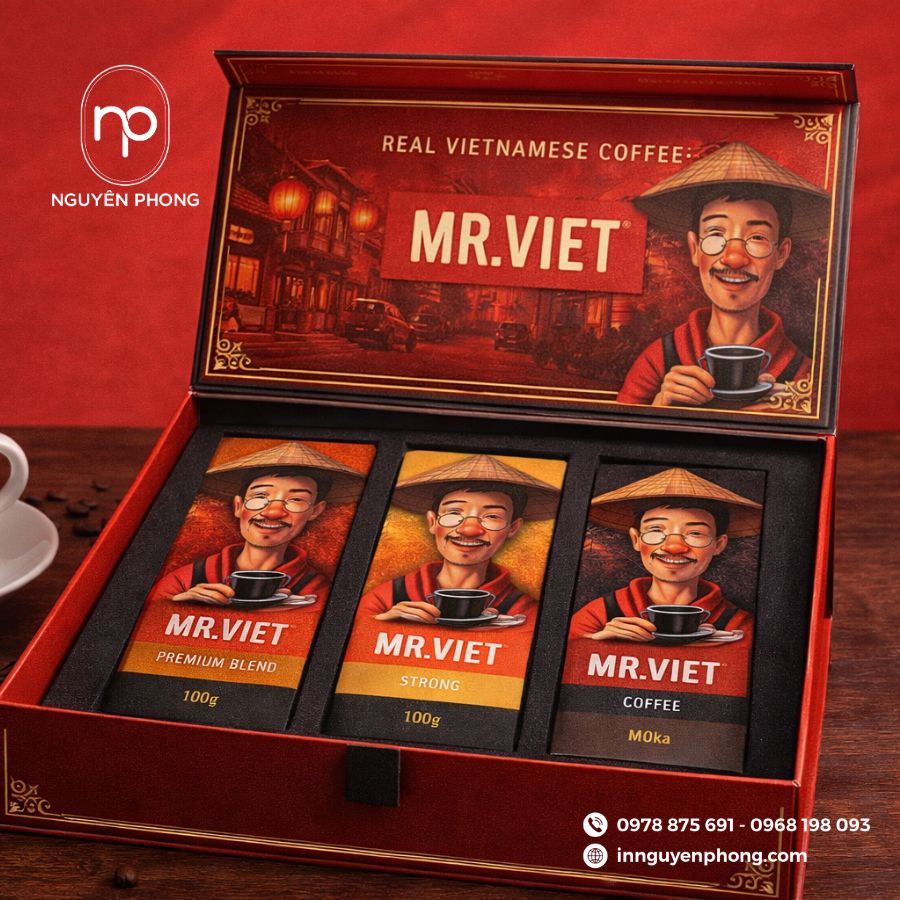 Mẫu hộp giấy sang trọng đựng cafe